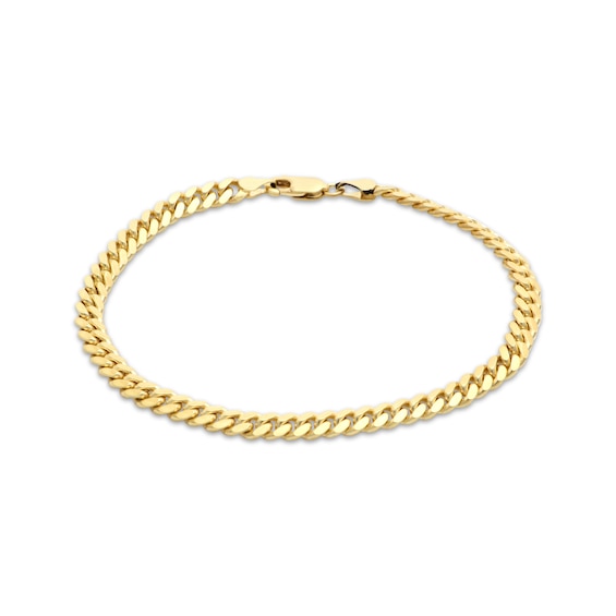 Solid Cuban Curb Chain Bracelet 4.95mm 14K Yellow Gold 8.5"