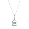 Thumbnail Image 3 of Cushion-Cut Swiss Blue Topaz & White Lab-Created Sapphire Necklace Sterling Silver 18&quot;