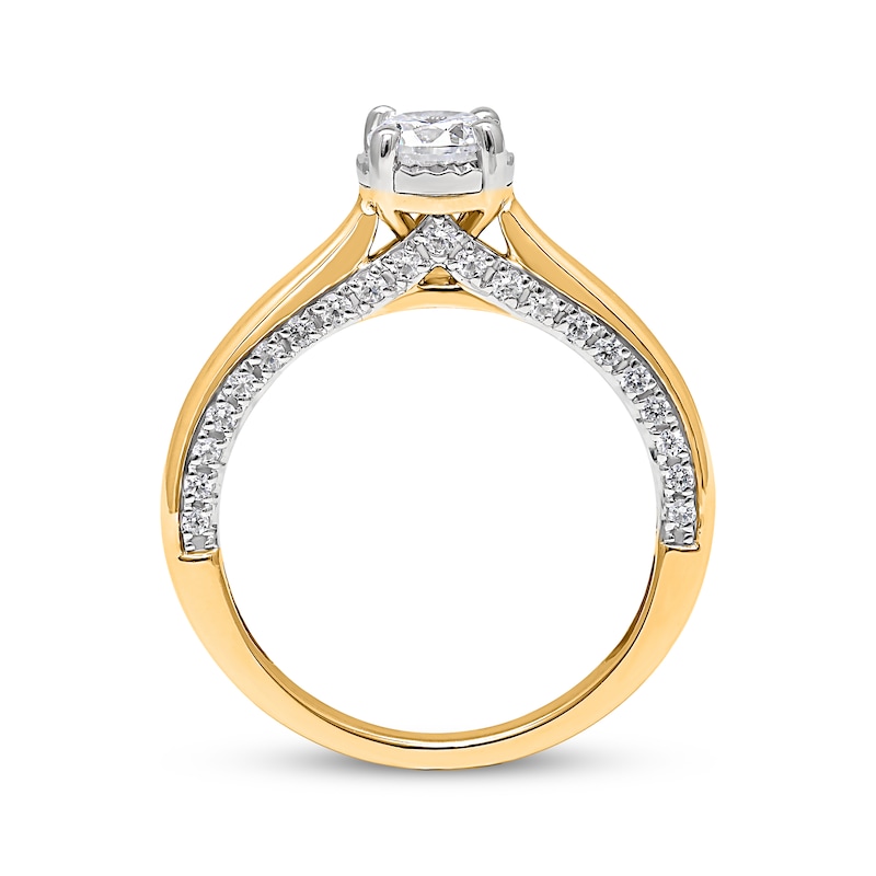 Main Image 2 of Round-Cut Diamond Solitaire Ring 1 ct tw 10K Yellow Gold (J/I3)