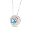 Thumbnail Image 2 of Swiss Blue Topaz & Diamond Necklace 1/4 ct tw Sterling Silver & 10K Rose Gold 18&quot;