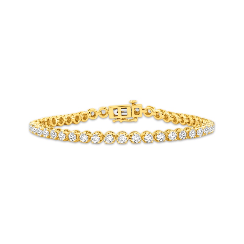 Main Image 1 of Lab-Grown Diamonds by KAY Tennis Bracelet 5 ct tw 14K Yellow Gold 7&quot;