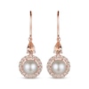 Thumbnail Image 2 of Le Vian Pear-Shaped Morganite & Cultured Pearl Dangle Earrings 1/2 ct tw Diamonds 14K Strawberry Gold