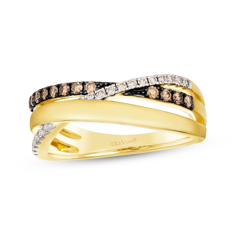 Main Image 1 of Le Vian Diamond Crossover Ring 1/4 ct tw 14K Honey Gold