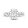 Thumbnail Image 3 of Princess-Cut Multi-Diamond Halo Engagement Ring 1 ct tw 10K White Gold