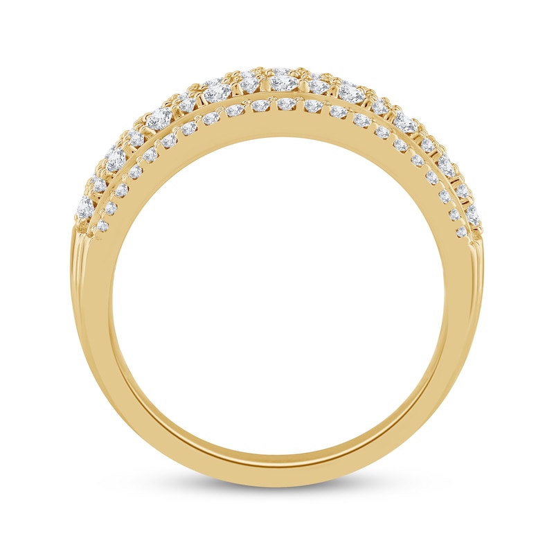 Main Image 3 of Diamond Stepped Anniversary Band 1 ct tw 14K Yellow Gold