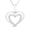 Thumbnail Image 1 of Believe in Love Diamond Double Heart Necklace 1/10 ct tw Sterling Silver 18&quot;