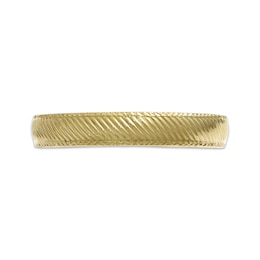 Diamond-Cut Solid Bangle Bracelet 10K Yellow Gold