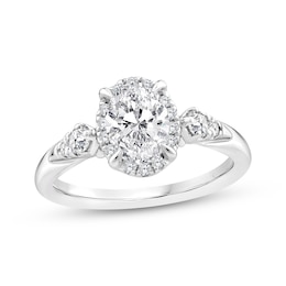 Adore Lab-Grown Diamonds Oval-Cut Engagement Ring 1-1/3 ct tw 14K White Gold