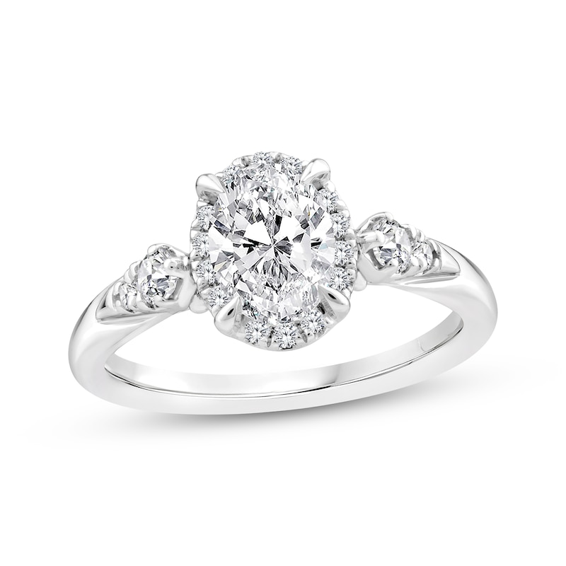 Main Image 1 of Lab-Grown Diamonds by KAY Oval-Cut Engagement Ring 1-1/3 ct tw 14K White Gold