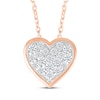 Thumbnail Image 0 of Multi-Diamond Center Heart Necklace 1/4 ct tw 10K Rose Gold 18"