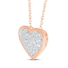 Thumbnail Image 1 of Multi-Diamond Center Heart Necklace 1/4 ct tw 10K Rose Gold 18"