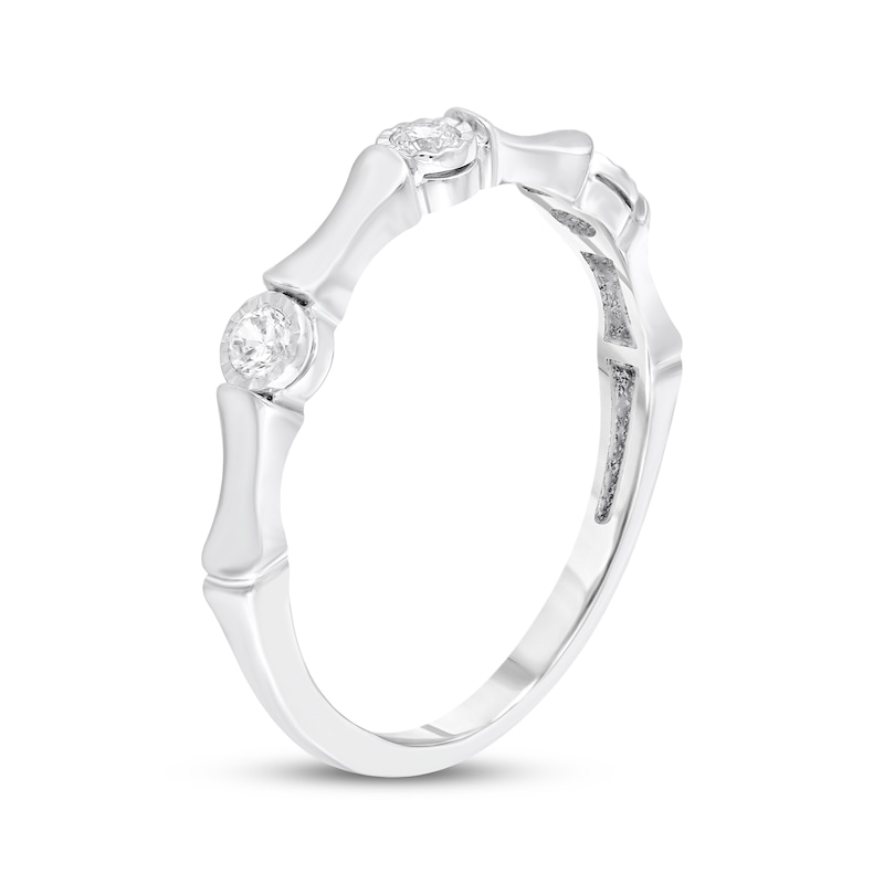 Main Image 2 of Diamond Bamboo Anniversary Ring 1/10 ct tw 10K White Gold