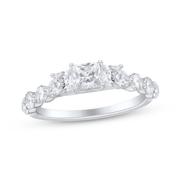 Princess-Cut Diamond Three-Stone Engagement Ring 2 ct tw 14K White Gold