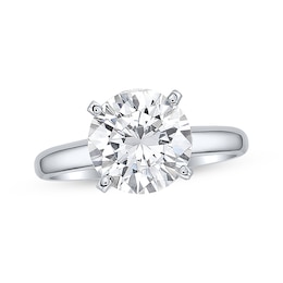 Lab-Grown Diamonds by KAY Round-Cut Solitaire Engagement Ring 3 ct tw 14K White Gold (I/SI2)