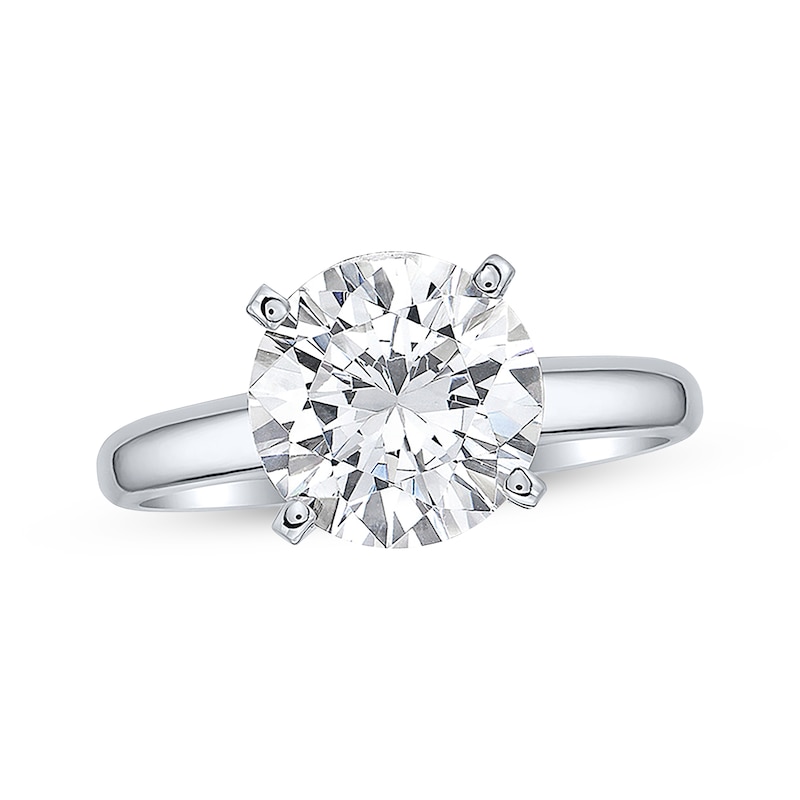 Lab-Grown Diamonds by KAY Round-Cut Solitaire Engagement Ring 3 ct tw 14K White Gold (I/SI2)