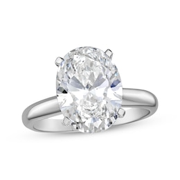 Lab-Created Diamonds by KAY Oval-Cut Solitaire Engagement Ring 4 ct tw 14K White Gold (I/SI2)