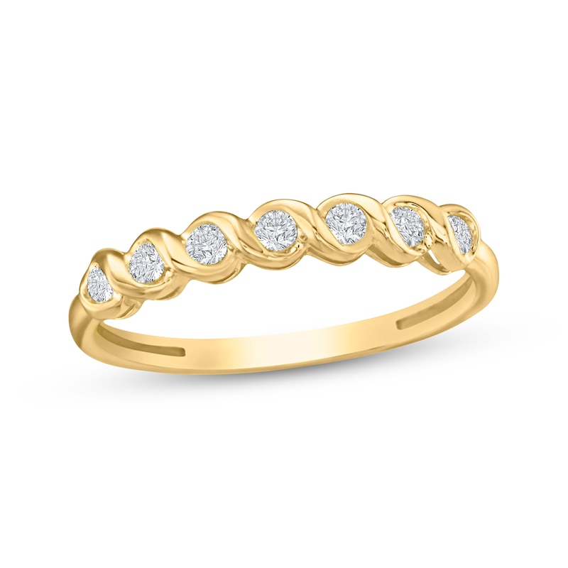 Main Image 1 of Diamond Twist Fashion Ring 1/4 ct tw 10K Yellow Gold