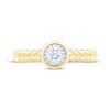 Thumbnail Image 3 of Round-Cut Diamond Bezel-Look Solitaire Braided Shank Engagement Ring 1/4 ct tw 14K Yellow Gold (I/I2)