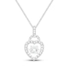 Thumbnail Image 1 of Unstoppable Love Diamond Heart Lock Necklace 1/2 ct tw 10K White Gold 19&quot;