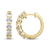 Thumbnail Image 3 of White Lab-Created Sapphire Five-Stone Hoop Earrings 18K Yellow Gold-Plated Sterling Silver