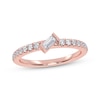 Thumbnail Image 1 of Tilted Baguette & Round-Cut Diamond Anniversary Ring 1/4 ct tw 14K Rose Gold