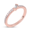 Thumbnail Image 2 of Tilted Baguette & Round-Cut Diamond Anniversary Ring 1/4 ct tw 14K Rose Gold