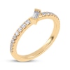 Thumbnail Image 2 of Tilted Baguette & Round-Cut Diamond Anniversary Ring 1/4 ct tw 14K Yellow Gold