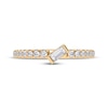 Thumbnail Image 3 of Tilted Baguette & Round-Cut Diamond Anniversary Ring 1/4 ct tw 14K Yellow Gold