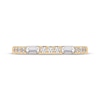 Thumbnail Image 3 of Baguette & Round-Cut Diamond Alternating Anniversary Ring 1/4 ct tw 14K Yellow Gold