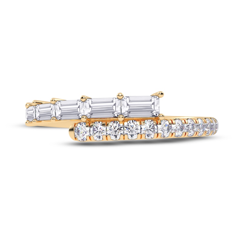 Main Image 3 of Baguette & Round-Cut Diamond Wrap Ring 1/2 ct tw 14K Yellow Gold