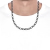 Thumbnail Image 4 of Men's Black Diamond Link Necklace 2 ct tw Black Rhodium-Plated Sterling Silver 20&quot;