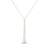 Thumbnail Image 1 of Lab-Grown Diamonds by KAY Diamond Graduated Drop Necklace 1/2 ct tw 14K Rose Gold 18&quot;