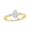 Thumbnail Image 1 of Multi-Diamond Pear-Shaped Halo Promise Ring 1/8 ct tw 24K Yellow Gold Vermeil Sterling Silver