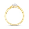 Thumbnail Image 3 of Multi-Diamond Pear-Shaped Halo Promise Ring 1/8 ct tw 24K Yellow Gold Vermeil Sterling Silver