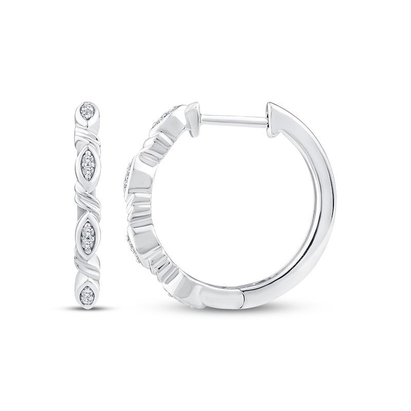 Main Image 2 of Diamond Marquise Link Bracelet & Hoop Earrings Set 1/5 ct tw Sterling Silver