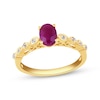 Thumbnail Image 1 of Oval-Cut Natural Ruby & Diamond Ring 1/10 ct tw 14K Yellow Gold