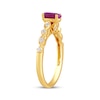 Thumbnail Image 2 of Oval-Cut Natural Ruby & Diamond Ring 1/10 ct tw 14K Yellow Gold