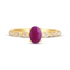 Thumbnail Image 4 of Oval-Cut Natural Ruby & Diamond Ring 1/10 ct tw 14K Yellow Gold