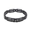 Thumbnail Image 1 of Men's Black Diamond Rectangle Link Bracelet 1/4 ct tw Black Ion-Plated Stainless Steel 8.5&quot;