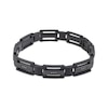 Thumbnail Image 2 of Men's Black Diamond Rectangle Link Bracelet 1/4 ct tw Black Ion-Plated Stainless Steel 8.5&quot;