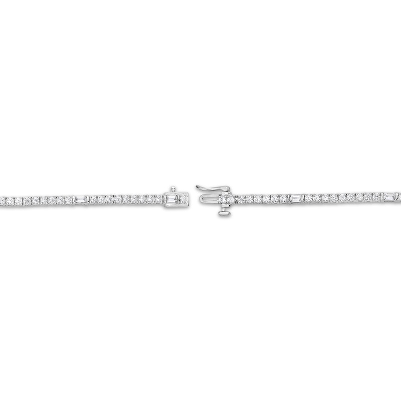 Main Image 3 of Lab-Grown Diamonds by KAY Baguette & Round-Cut Tennis Bracelet 2-1/2 ct tw 10K White Gold 7&quot;