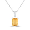 Thumbnail Image 1 of Emerald-Cut Citrine Solitaire Necklace Sterling Silver 18&quot;