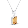 Thumbnail Image 2 of Emerald-Cut Citrine Solitaire Necklace Sterling Silver 18&quot;