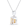 Thumbnail Image 3 of Emerald-Cut Citrine Solitaire Necklace Sterling Silver 18&quot;