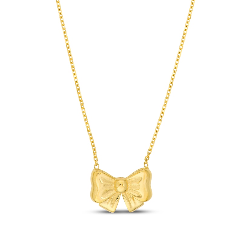 Main Image 1 of Bow Necklace 14K Yellow Gold 16&quot;