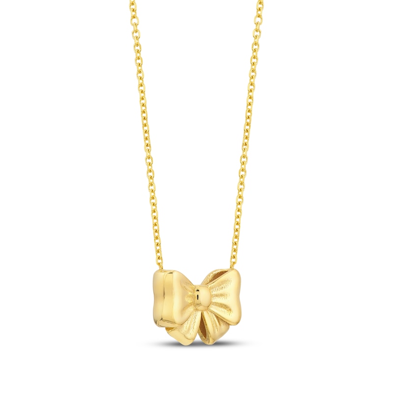 Main Image 2 of Bow Necklace 14K Yellow Gold 16&quot;