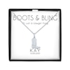 Thumbnail Image 1 of Cowgirl Boot Necklace with Diamond Accents Sterling Silver 18&quot;