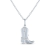 Thumbnail Image 2 of Cowgirl Boot Necklace with Diamond Accents Sterling Silver 18&quot;