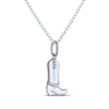 Thumbnail Image 3 of Cowgirl Boot Necklace with Diamond Accents Sterling Silver 18&quot;