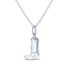 Thumbnail Image 4 of Cowgirl Boot Necklace with Diamond Accents Sterling Silver 18&quot;